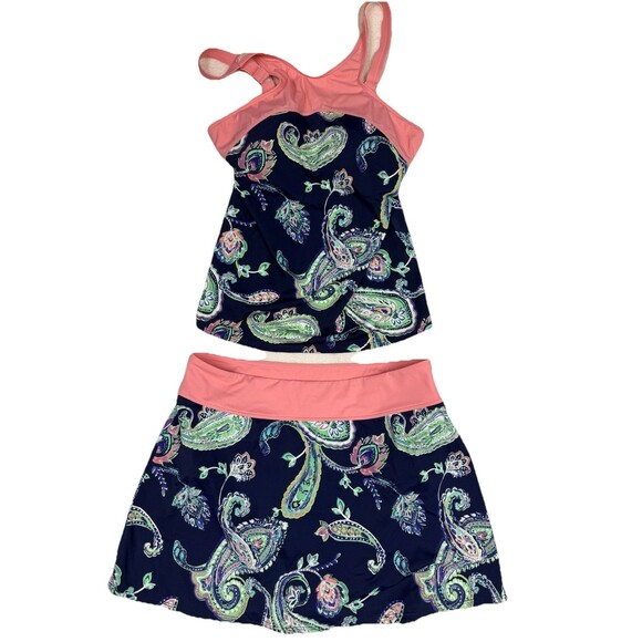 Denim & Co. Beach Paisley Tankini Wide Waistband Skirt - Colors - A375177 Modest - Picture 2 of 6